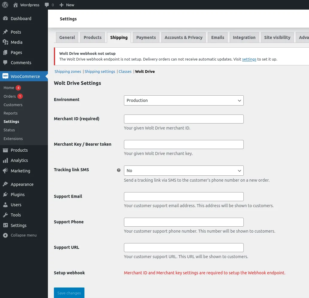 Configuration settings