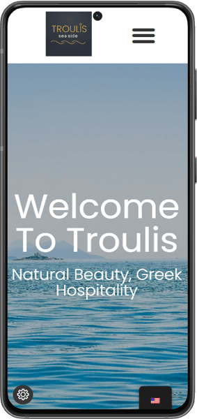 mobile device shows troulis apartments website