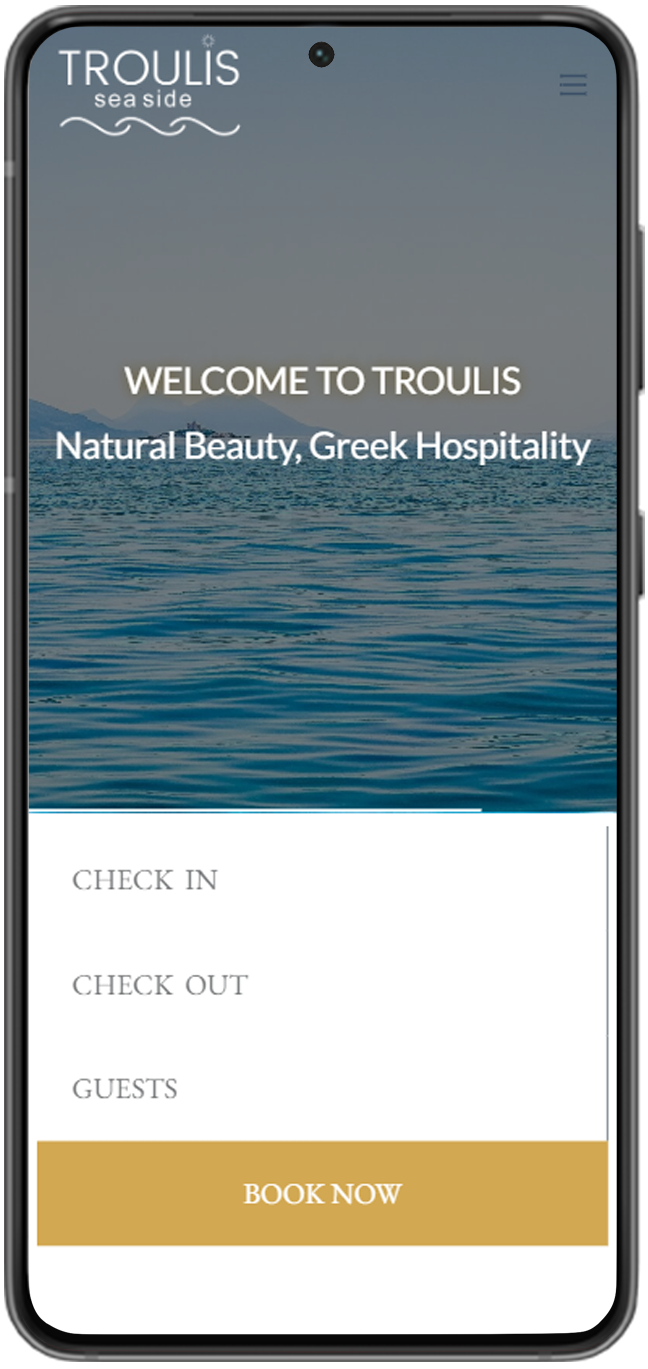 mobile device shows troulis apartments website