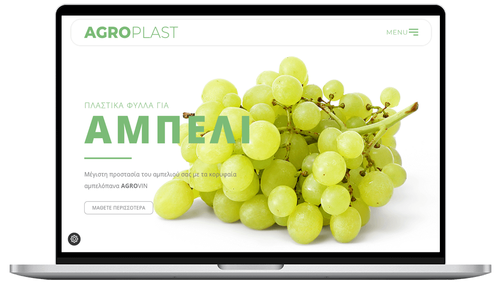 laptop device shows agroplast companys' website