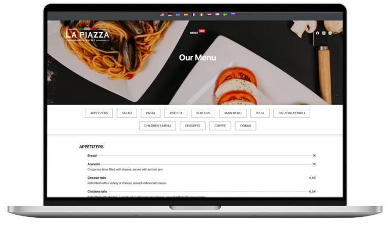 lapiazza website on desktop device