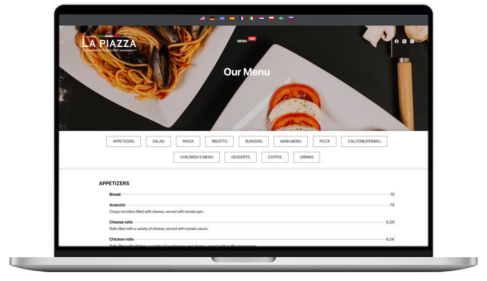 lapiazza website on desktop device