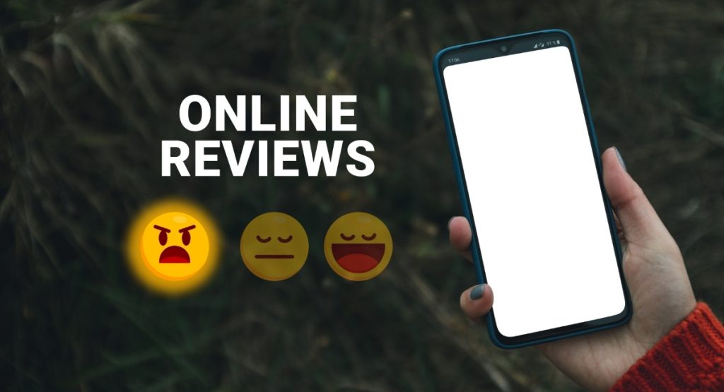 How online reviews affect your business reputation. The image shows an agry emoji. 
