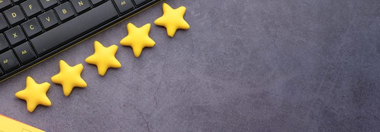 How online reviews affect your business reputation. The image shows 5 rating stars.