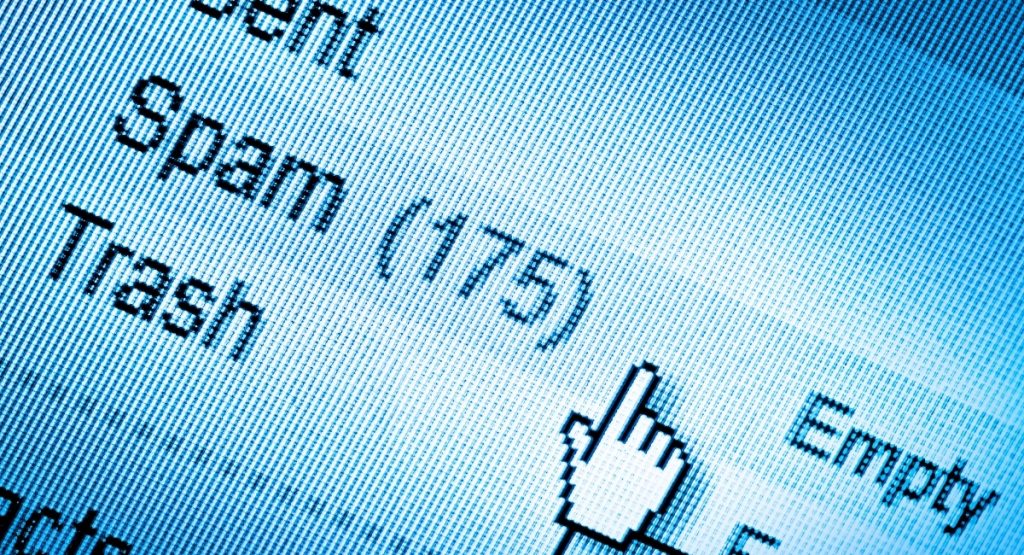 The image shows a spam folder.