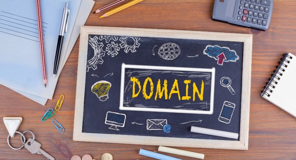 the image shows the word "domain"