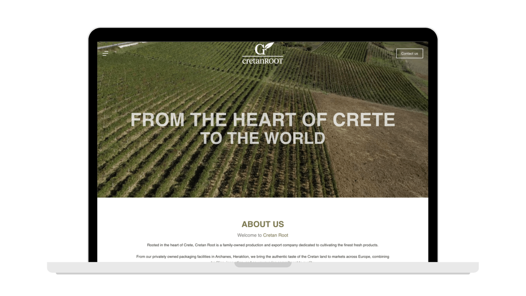 CretanRoot Mockup Laptop