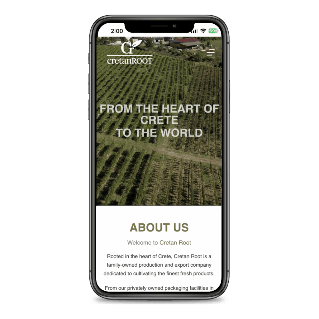 CretanRoot Mockup Mobile