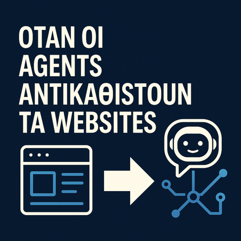 Τα websites, όπως τα γνωρίζουμε σήμερα, αρχίζουν σταδιακά να χάνουν την κεντρική τους αξία. Δεν εξαφανίζονται, αλλά μετατρέπονται περισσότερο σε «υποδομές» που τροφοδοτούν δεδομένα και πληροφορίες, ενώ οι agents (έξυπνα συστήματα που ολοκληρώνουν αυτόματα εργασίες) παίρνουν τον ρόλο της πύλης προς τον τελικό χρήστη. Το μέλλον είναι οι Agents Οι agents που ολοκληρώνουν εργασίες δεν αποτελούν πια απλή ιδέα – βρίσκονται ήδη σε φάση υιοθέτησης. Αυτό σημαίνει ότι η ανακάλυψη και οι online συναλλαγές μετατοπίζονται από την κλασική αναζήτηση και περιήγηση σε websites, σε μία πιο άμεση διαδικασία: ο χρήστης δίνει την πρόθεσή του (“βρες μου πτήση”, “κλείσε τραπέζι”) και το σύστημα αναλαμβάνει να την υλοποιήσει. Τα στοιχεία το επιβεβαιώνουν. Η παγκόσμια αγορά των AI agents αποτιμήθηκε στα 5,4 δισ. δολάρια το 2024 και προβλέπεται να ξεπεράσει τα 50 δισ. μέχρι το 2030, με ετήσιο ρυθμό ανάπτυξης σχεδόν 46%. Στην Ευρώπη, η αγορά αναμένεται να δεκαπλασιαστεί μέσα στην επόμενη εξαετία, ενώ στην Κίνα ήδη βλέπουμε την κυριαρχία πλατφορμών όπως το WeChat, όπου οι «mini-programs» έχουν αντικαταστήσει σε μεγάλο βαθμό την ανάγκη για ξεχωριστά websites. Από τις Αναζητήσεις στις Απαντήσεις Για δεκαετίες, τα websites υπήρξαν η «βιτρίνα» κάθε επιχείρησης. Το domain name ήταν ταυτότητα, η κατάταξη στη Google καθόριζε την αξιοπιστία, ενώ το UX και ο σχεδιασμός επηρέαζαν άμεσα την εμπειρία του χρήστη. Όμως, με τους agents, η διαδρομή αλλάζει: Δεν χρειάζεσαι Expedia ή Aegean.com για να κλείσεις πτήση, αν το κάνει ο agent για σένα. Δεν χρειάζεται να ανοίξεις OpenTable για κράτηση εστιατορίου. Δεν χρειάζεται να ψάξεις στο site της Nike αν τα παπούτσια έρθουν κατευθείαν στην πόρτα σου. Το αποτέλεσμα είναι το ίδιο: η πηγή παραμένει αόρατη, αρκεί ο χρήστης να λάβει τη σωστή απάντηση. Η Δύση ακολουθεί Παρόμοιες πρακτικές εμφανίζονται ήδη σε πλατφόρμες όπως Instagram Checkout ή TikTok Shop, όπου η αγορά ολοκληρώνεται χωρίς να φύγεις από την εφαρμογή. Σιγά-σιγά, το «ταξίδι» discovery → click → website → αγορά αντικαθίσταται από έναν agentic κύκλο που ξεκινά και τελειώνει μέσα στην ίδια πλατφόρμα. Το ρίσκο για τα brands Η μεγάλη πρόκληση είναι η απώλεια άμεσης σχέσης με τον πελάτη. Όταν η κράτηση, η αγορά ή το ραντεβού γίνεται από τον agent, η πιστότητα του χρήστη μπορεί να ανήκει στον agent και όχι στην επιχείρηση. Αυτό σημαίνει ότι οι εταιρείες πρέπει να επενδύσουν σε σήματα εμπιστοσύνης, δομημένα δεδομένα και μοναδικό περιεχόμενο που θα αναγνωρίζεται από τα συστήματα και θα τις ξεχωρίζει. SEO και data: πιο σημαντικά από ποτέ Το SEO δεν εξαφανίζεται – εξελίσσεται. Αντί να στοχεύουμε μόνο σε SERPs, πρέπει να διασφαλίσουμε ότι τα δεδομένα μας είναι δομημένα, ακριβή και εύκολα ανακτήσιμα από agents. Οι μετρήσεις επίσης αλλάζουν: από clicks και sessions περνάμε σε νέα KPIs, όπως αν το περιεχόμενο ανακτήθηκε ή χρησιμοποιήθηκε μέσα σε agentic flows. Τι σημαίνει για τις επιχειρήσεις Τα websites θα συνεχίσουν να υπάρχουν, αλλά περισσότερο ως τεχνικές υποδομές και όχι ως το βασικό σημείο αλληλεπίδρασης με τον πελάτη. Ο σχεδιασμός μπορεί να χάσει έδαφος, αλλά το περιεχόμενο, τα δεδομένα και η αξιοπιστία παραμένουν κλειδιά. Η ερώτηση λοιπόν δεν είναι αν θα συνεχίσουμε να έχουμε websites – θα έχουμε. Η πραγματική ερώτηση είναι: επενδύεις ακόμη μόνο στη βιτρίνα ή φροντίζεις και τις “σωληνώσεις” που τροφοδοτούν τους agents με τα δεδομένα σου;. Η εικόνα δείχνει ένα ρομποτάκι με τον τίτλο του άρθρου